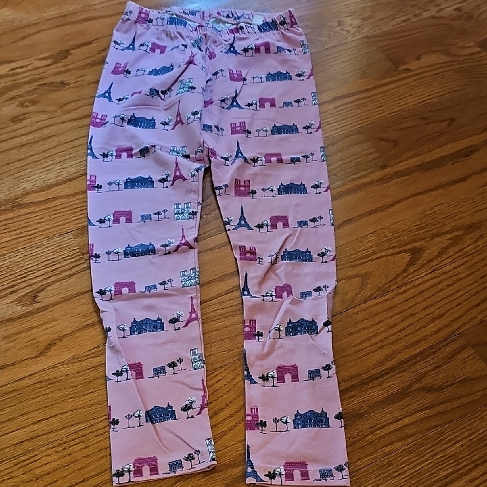 Janie And Jack Girls' Pink Paris Print Leggings